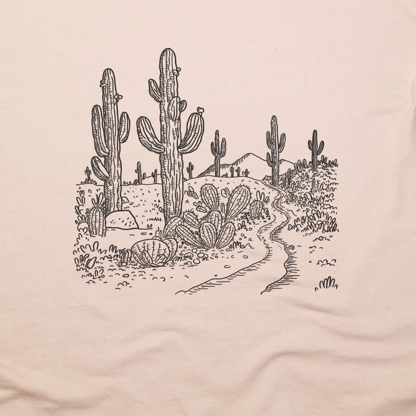Saguaro Doodle T-Shirt Adventure and Outdoors Themed T-Shirt