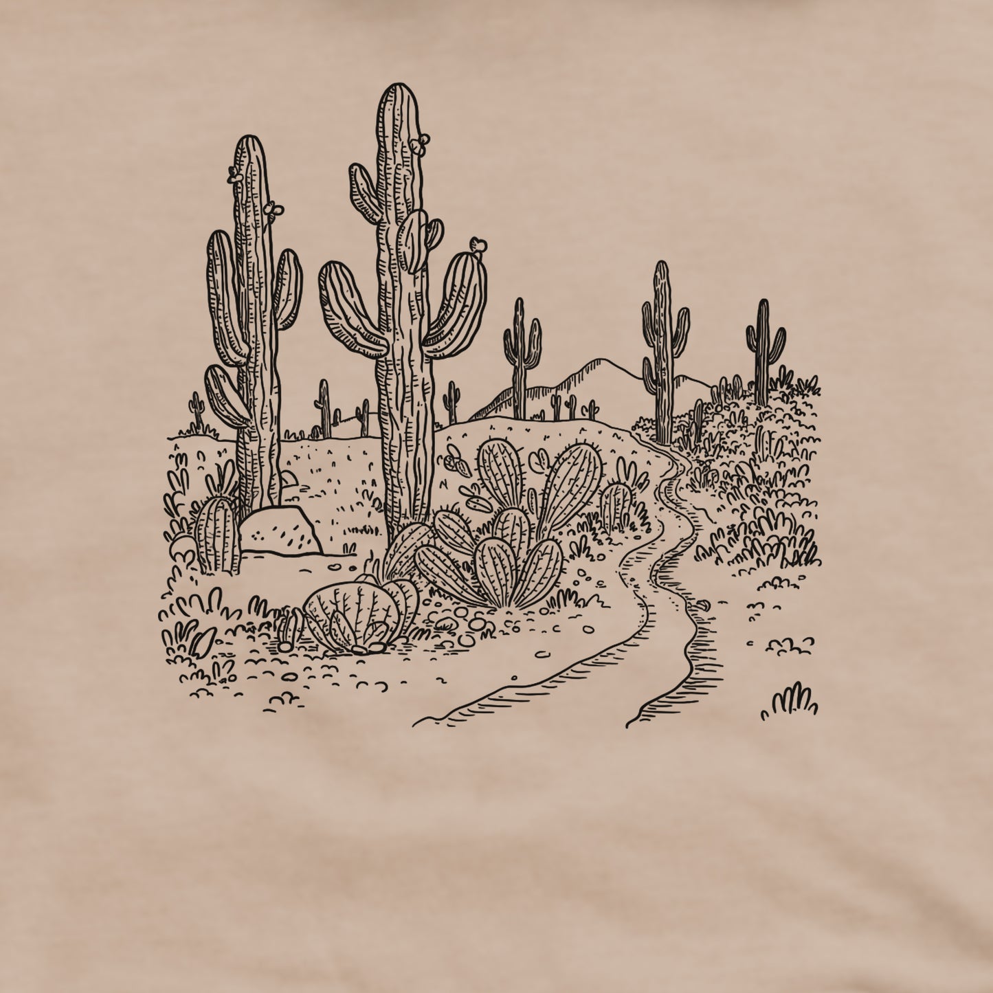 Saguaro Doodle Crewneck Sweatshirt Adventure and Outdoors Themed Sweatshirt