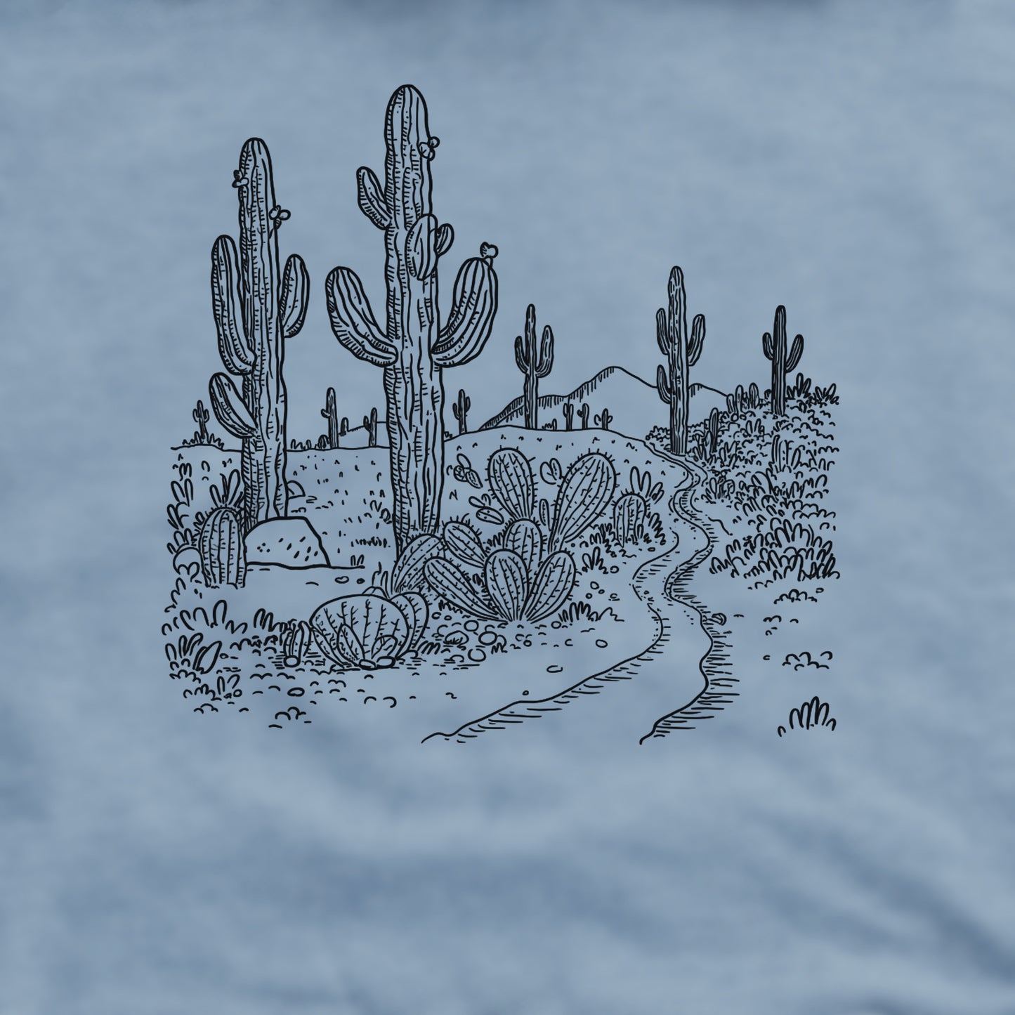 Saguaro Doodle Crewneck Sweatshirt Adventure and Outdoors Themed Sweatshirt