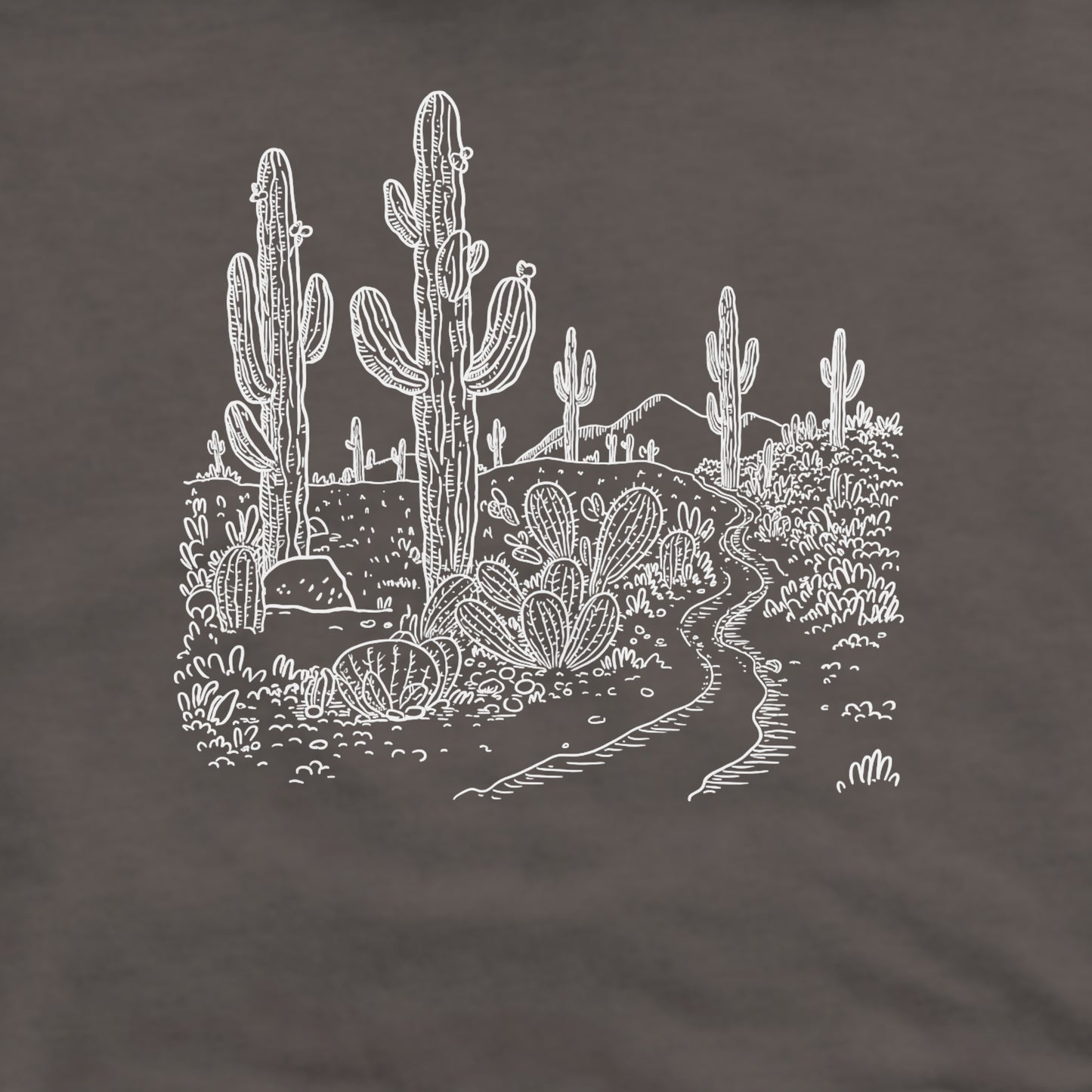 Saguaro Doodle Crewneck Sweatshirt Adventure and Outdoors Themed Sweatshirt