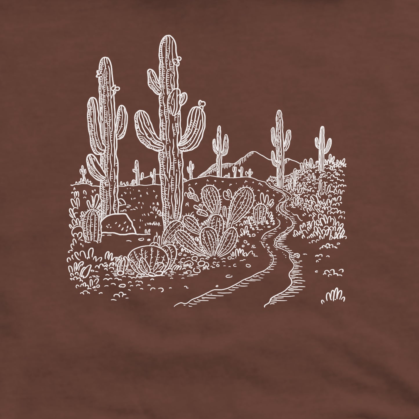Saguaro Doodle Crewneck Sweatshirt Adventure and Outdoors Themed Sweatshirt