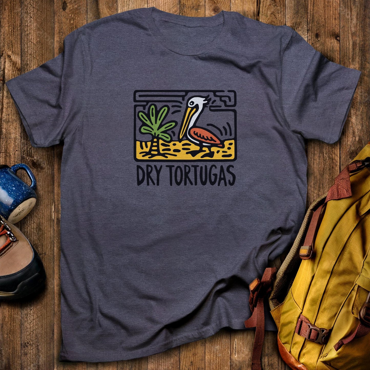 Dry Tortugas National Park T-Shirt Heather Navy Adventure and Outdoors Themed T-Shirt