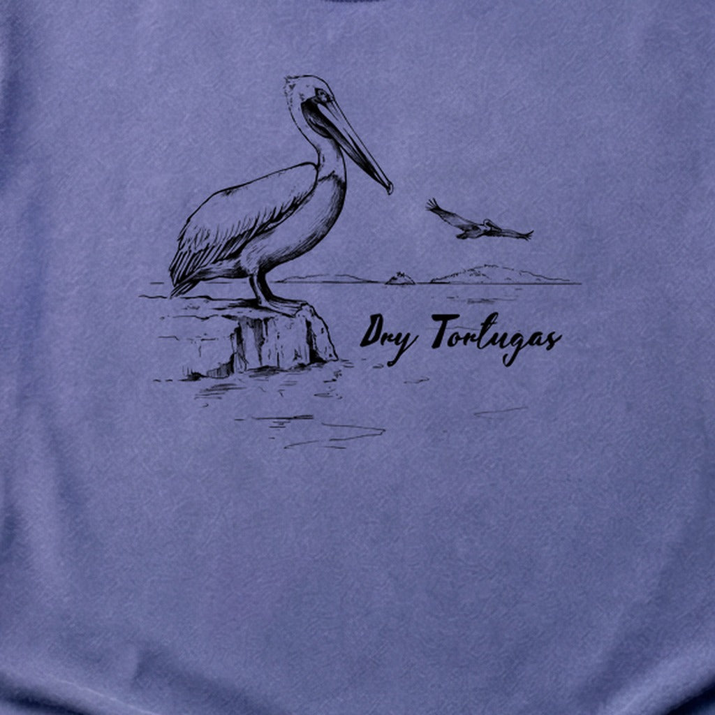 Dry Tortugas Line Drawing Cotton T-Shirt