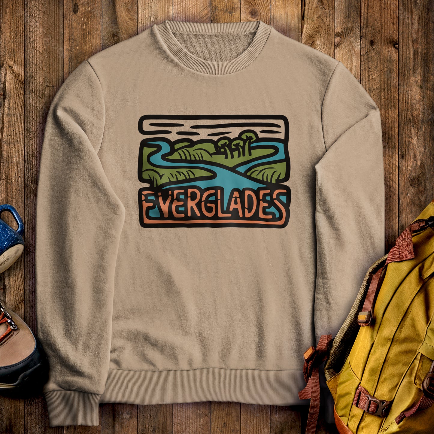 Everglades National Park Crewneck Sweatshirt Sand Adventure and Outdoors Themed Sweatshirt
