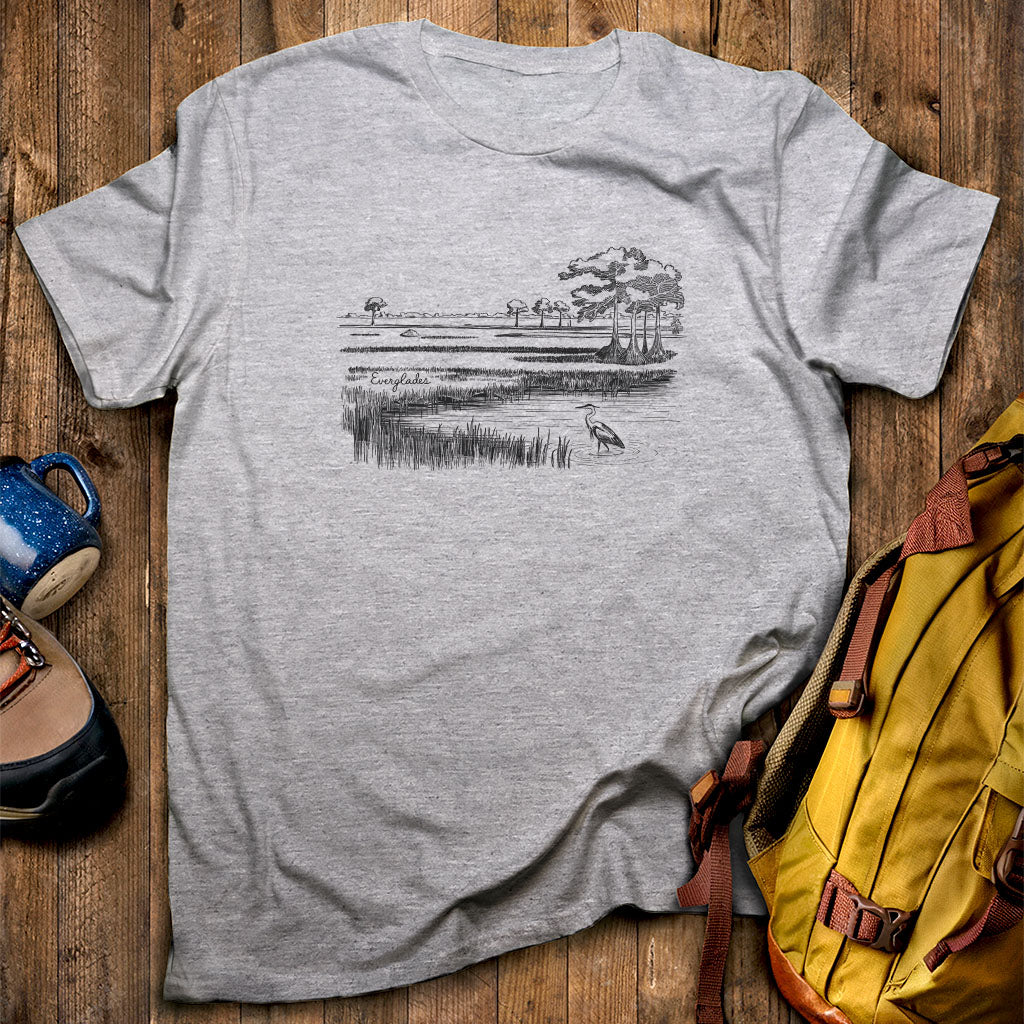 Everglades Line Drawing T-Shirt