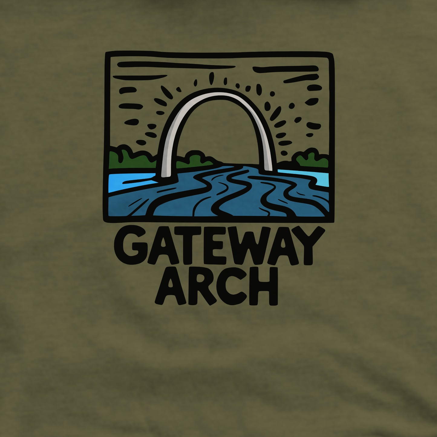 Gateway Arch National Park Crewneck Sweatshirt Adventure and Outdoors Themed Sweatshirt