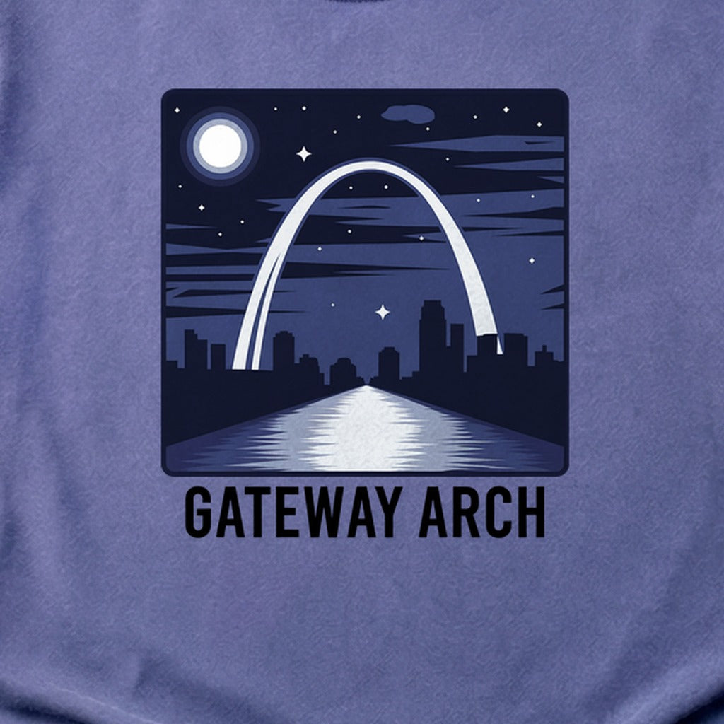 Gateway Arch at Night Cotton T-Shirt