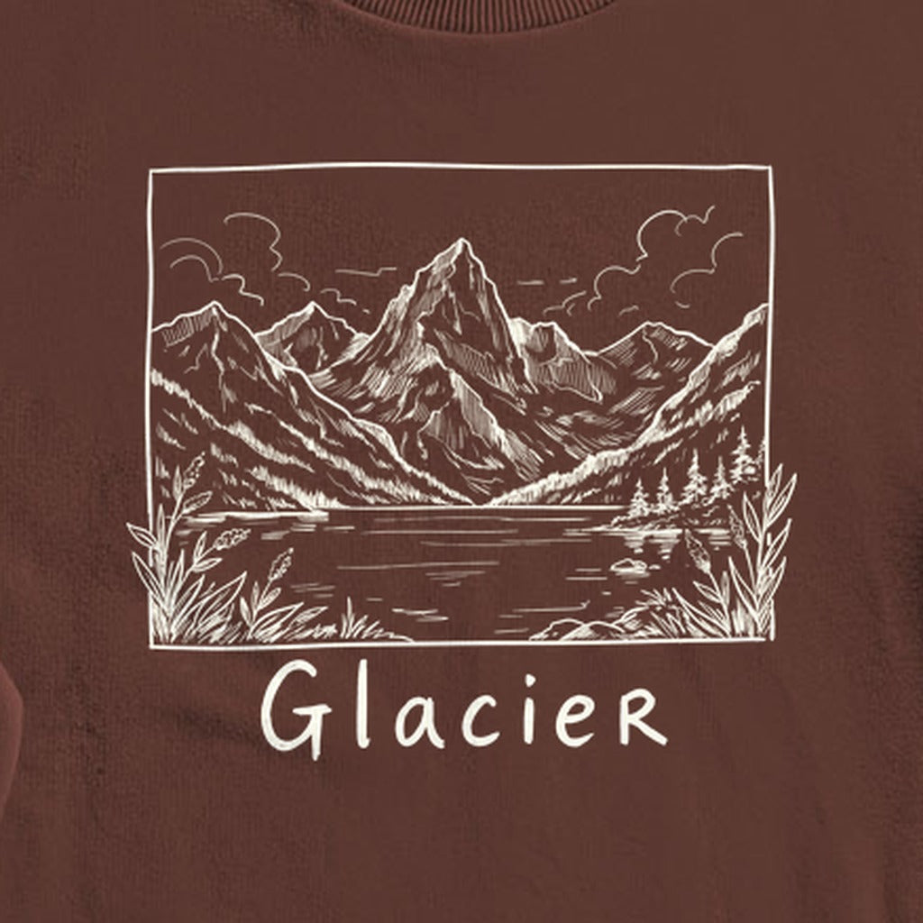 Glacier Line Drawing Crewneck Sweatshirt