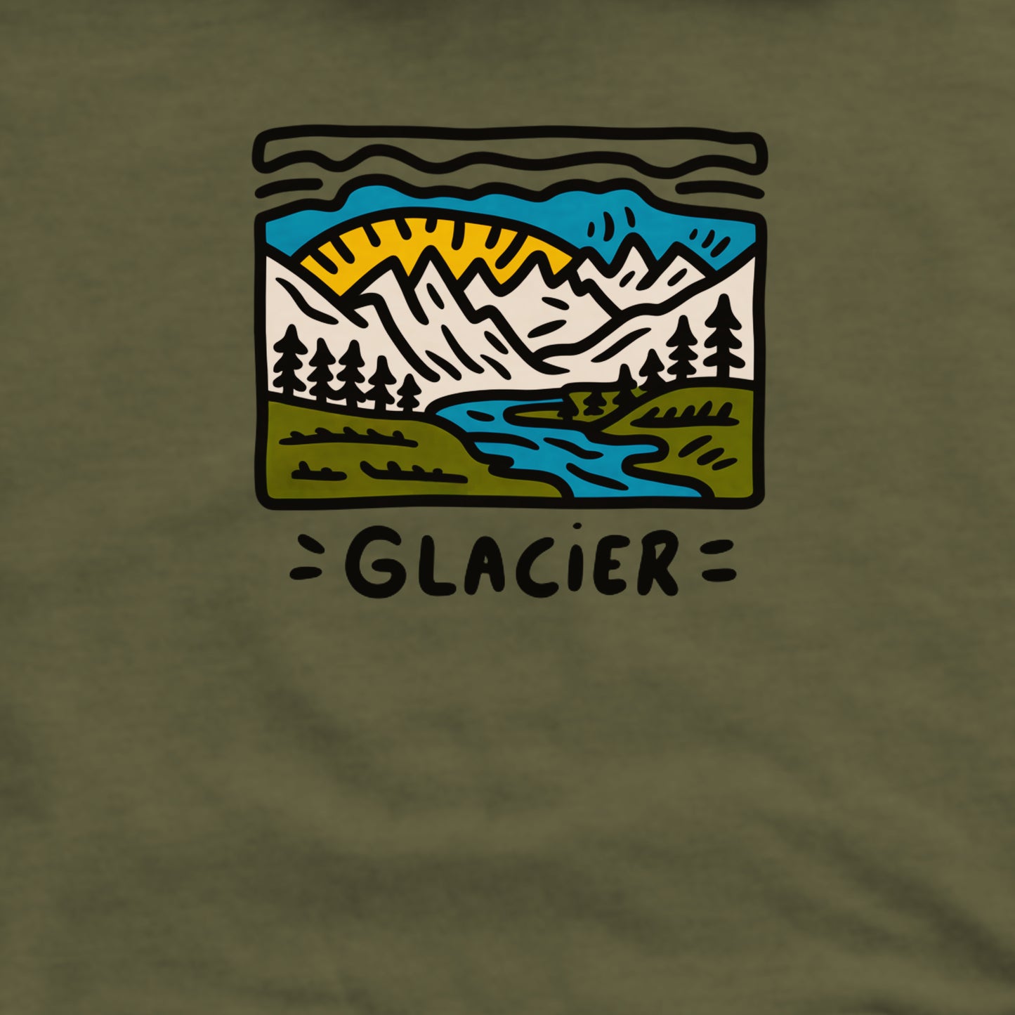 Glacier National Park Crewneck Sweatshirt Adventure and Outdoors Themed Sweatshirt