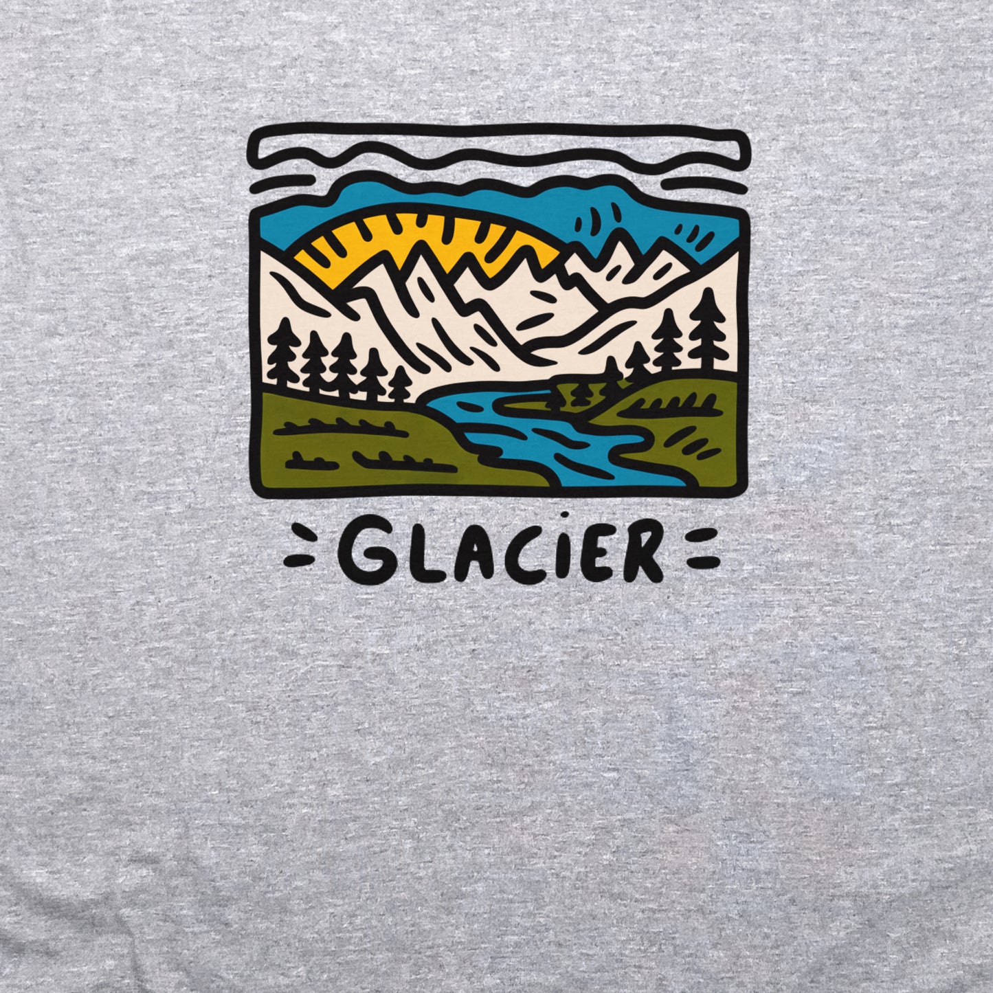 Glacier National Park Crewneck Sweatshirt Adventure and Outdoors Themed Sweatshirt