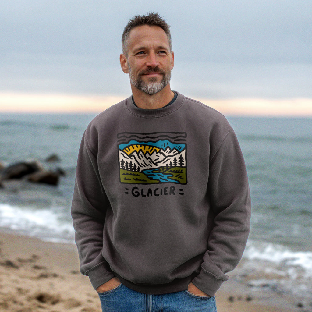 Glacier National Park Crewneck Sweatshirt Adventure and Outdoors Themed Sweatshirt