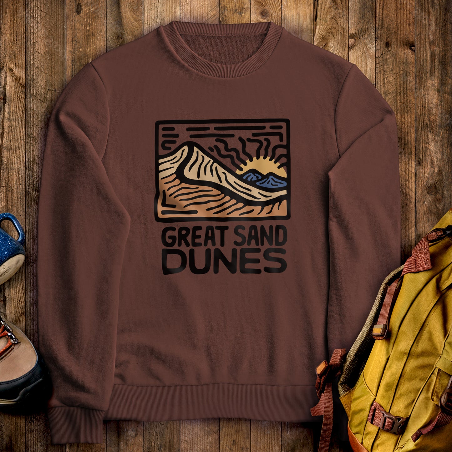 Great Sand Dunes National Park Crewneck Sweatshirt Cocoa Adventure and Outdoors Themed Sweatshirt