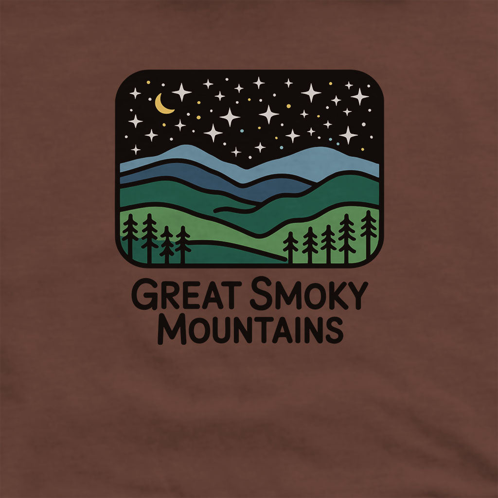 Great Smoky Mountains at Night Hoodie Adventure and Outdoors Themed Hoodie