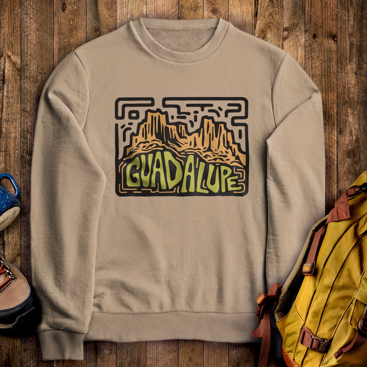 Guadalupe National Park Crewneck Sweatshirt Sand Adventure and Outdoors Themed Sweatshirt