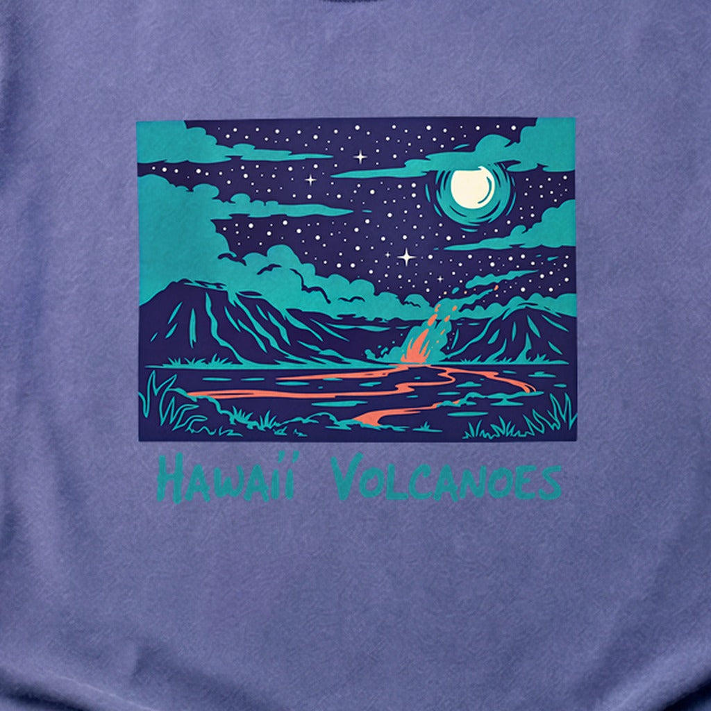 Hawaii Volcanoes at Night Cotton T-Shirt