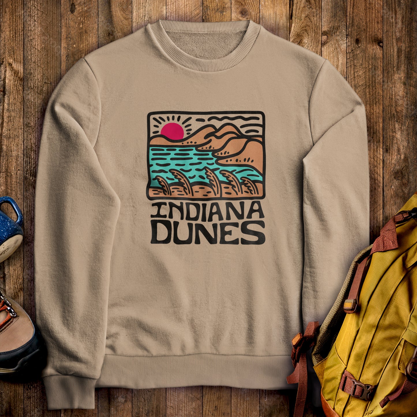 Indiana Dunes National Park Crewneck Sweatshirt Sand Adventure and Outdoors Themed Sweatshirt