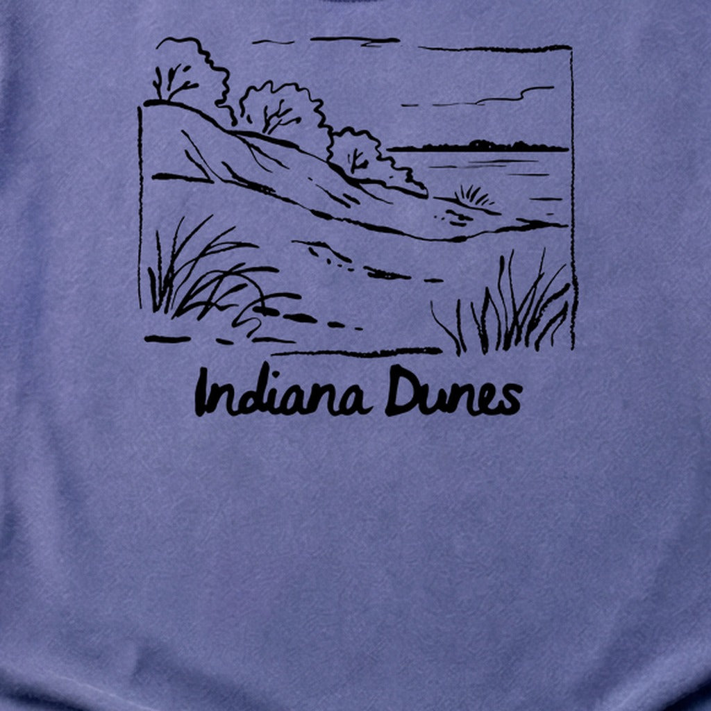 Indiana Dunes National Park Line Drawing Cotton T-Shirt