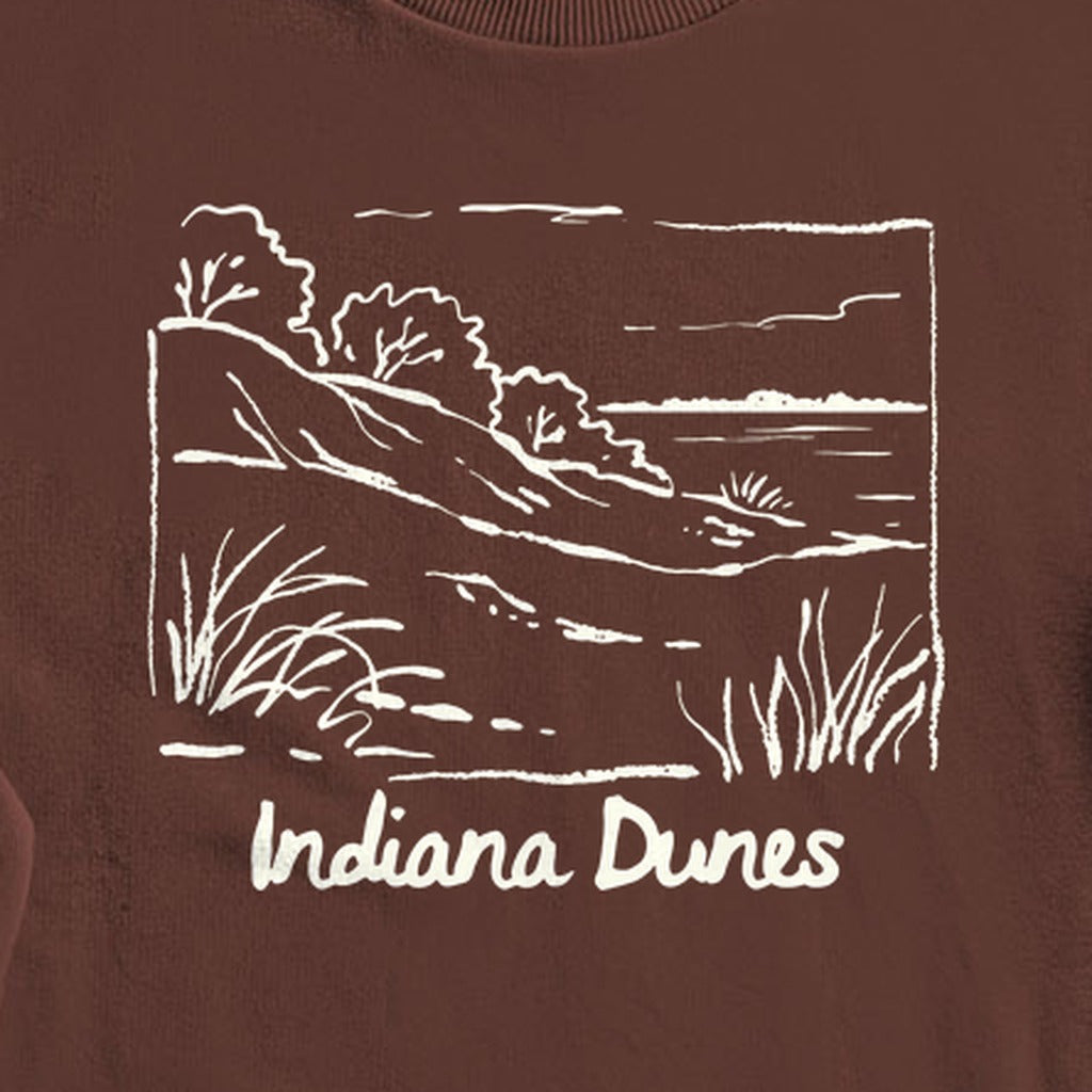 Indiana Dunes National Park Line Drawing Crewneck Sweatshirt