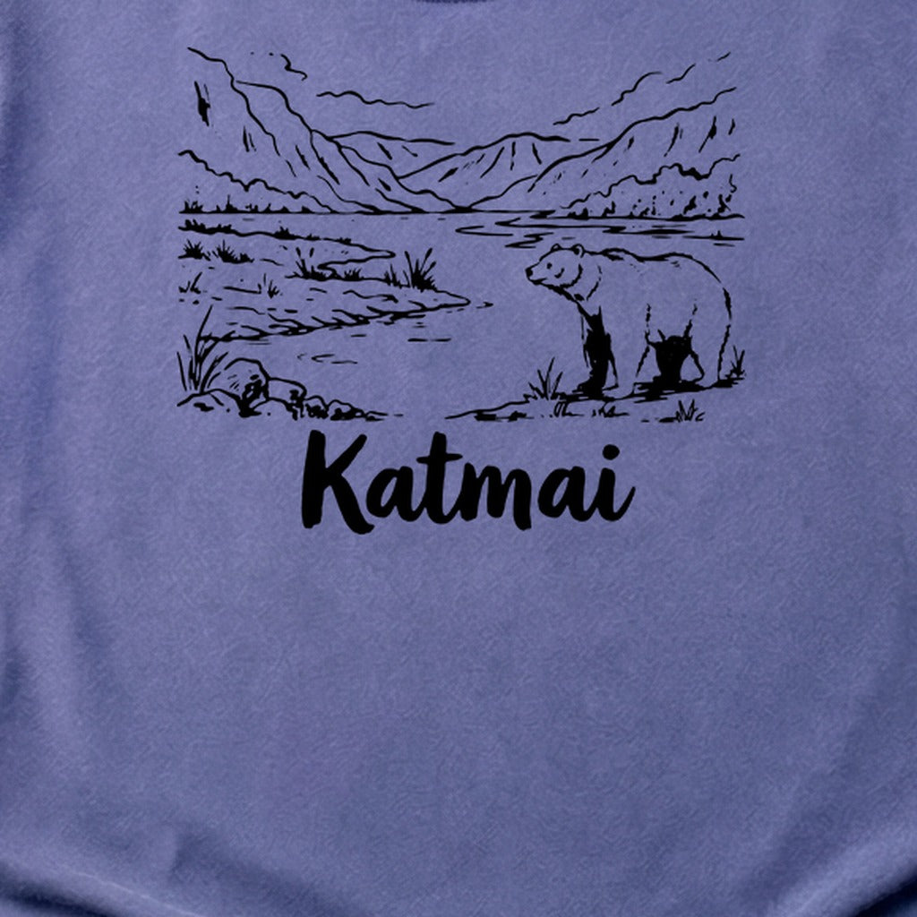 Katmai Line Drawing Cotton T-Shirt