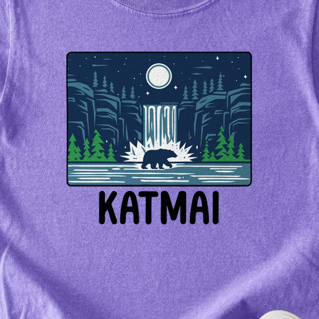 Katmai at Night Kids Cotton T-Shirt