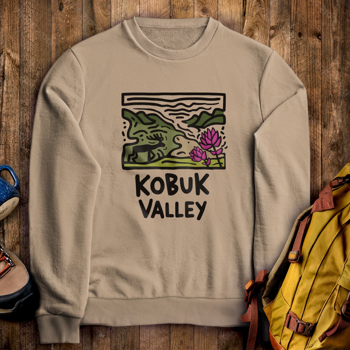 Kobuk Valley National Park Crewneck Sweatshirt Sand Adventure and Outdoors Themed Sweatshirt