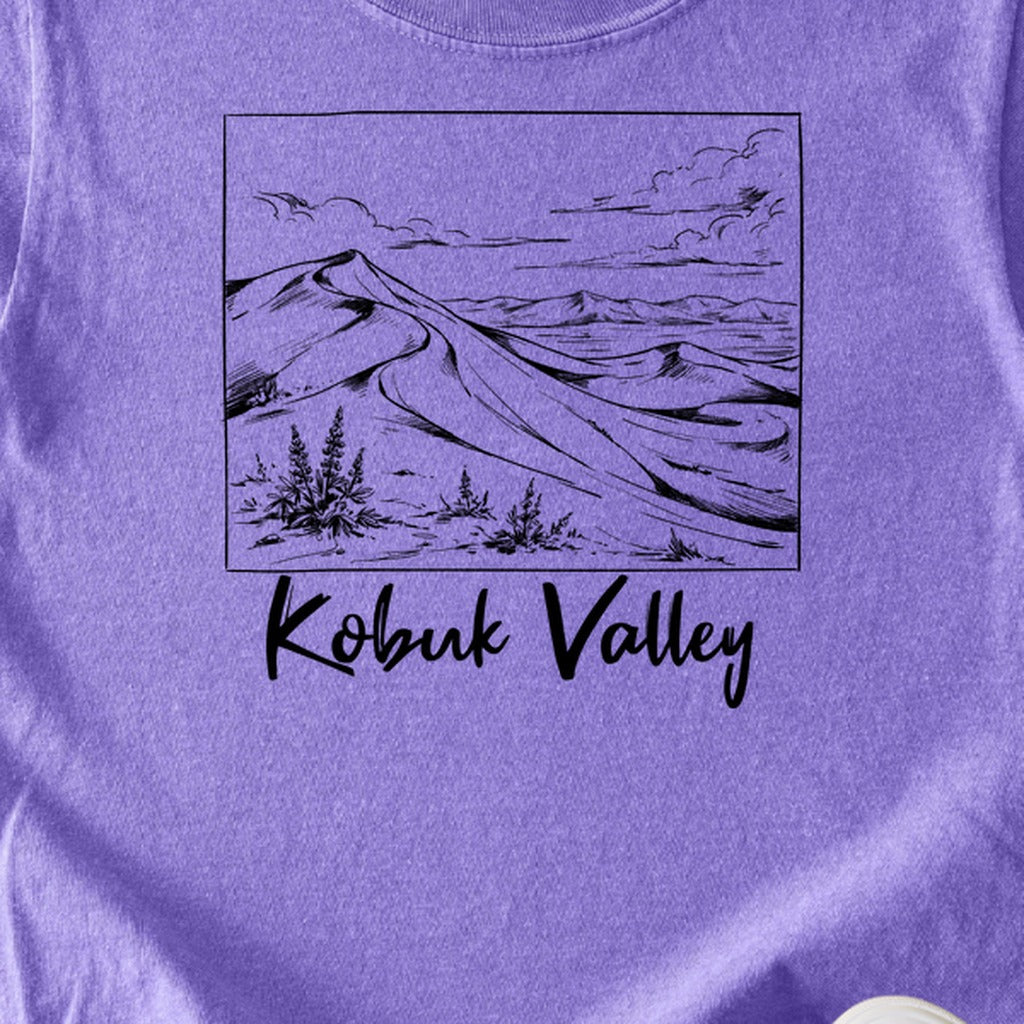Kobuk Valley Line Drawing Kids Cotton T-Shirt