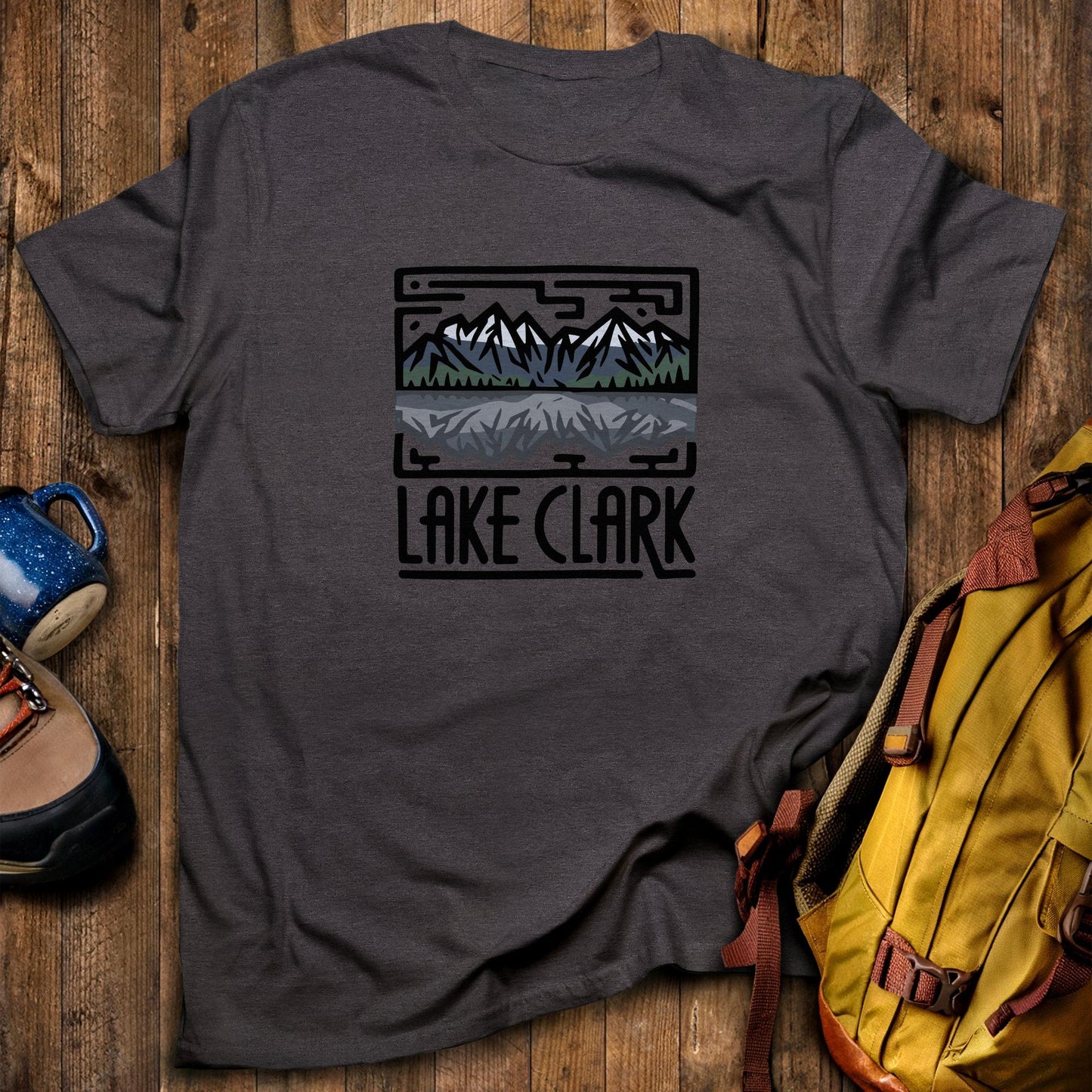 Lake Clark National Park T-Shirt Dark Heather Adventure and Outdoors Themed T-Shirt