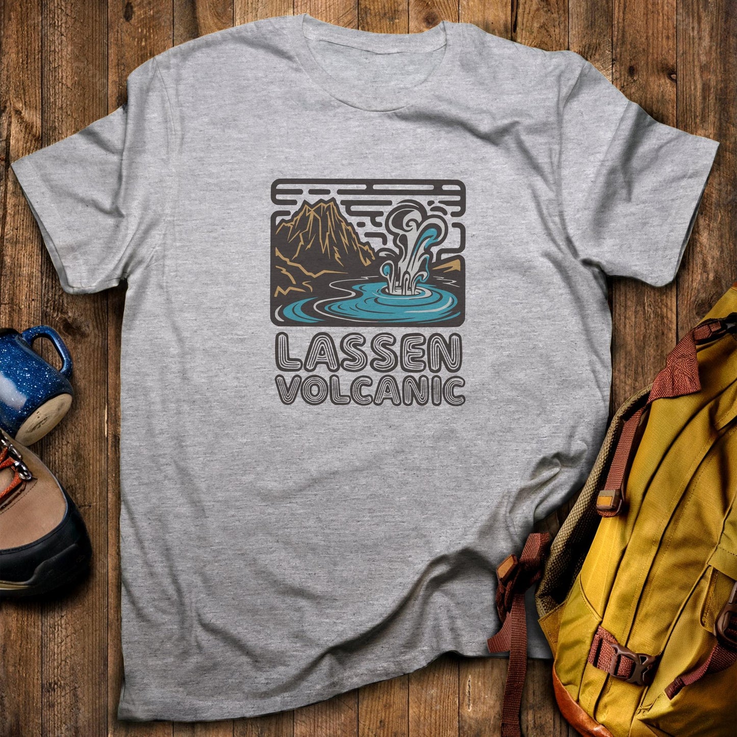 Lassen Volcanic National Park T-Shirt Sport Grey Adventure and Outdoors Themed T-Shirt