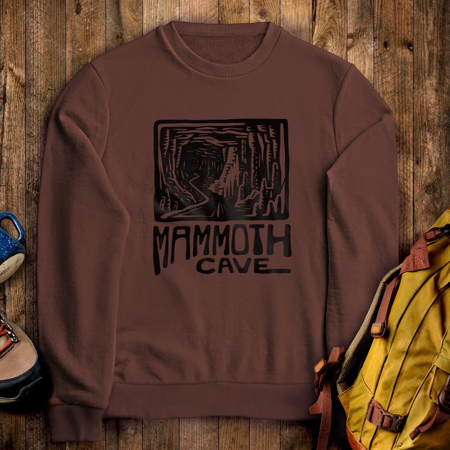 Mammoth Cave National Park Crewneck Sweatshirt Cocoa Adventure and Outdoors Themed Sweatshirt