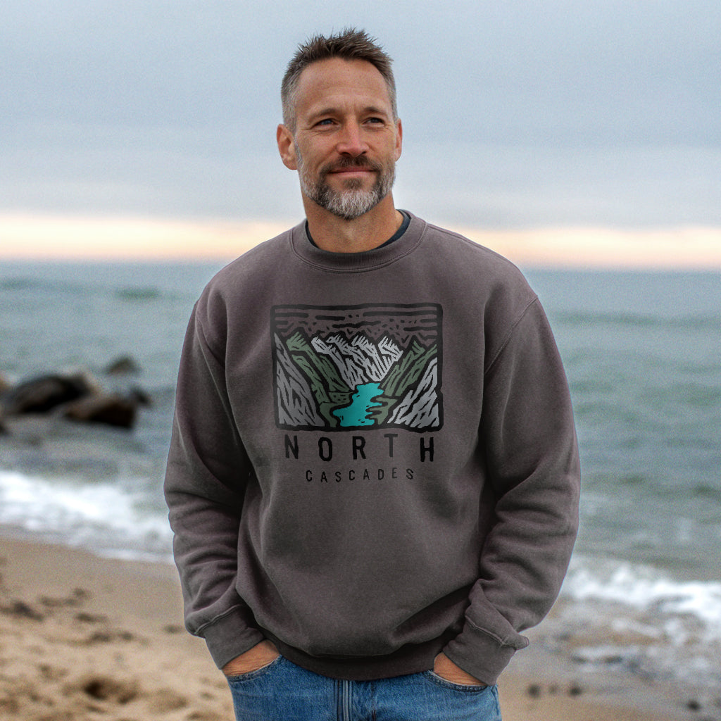 North Cascades National Park Crewneck Sweatshirt Adventure and Outdoors Themed Sweatshirt