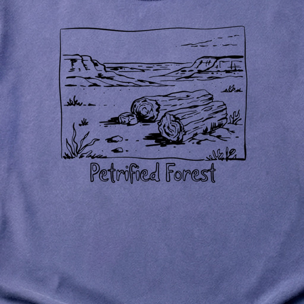 Petrified Forest Line Drawing Cotton T-Shirt