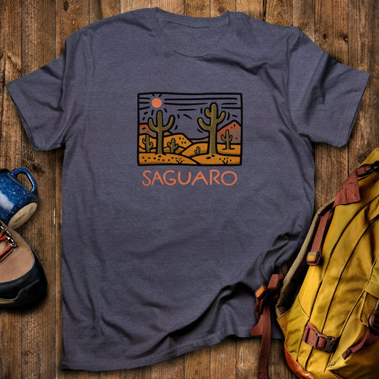Saguaro National Park T-Shirt Heather Navy Adventure and Outdoors Themed T-Shirt
