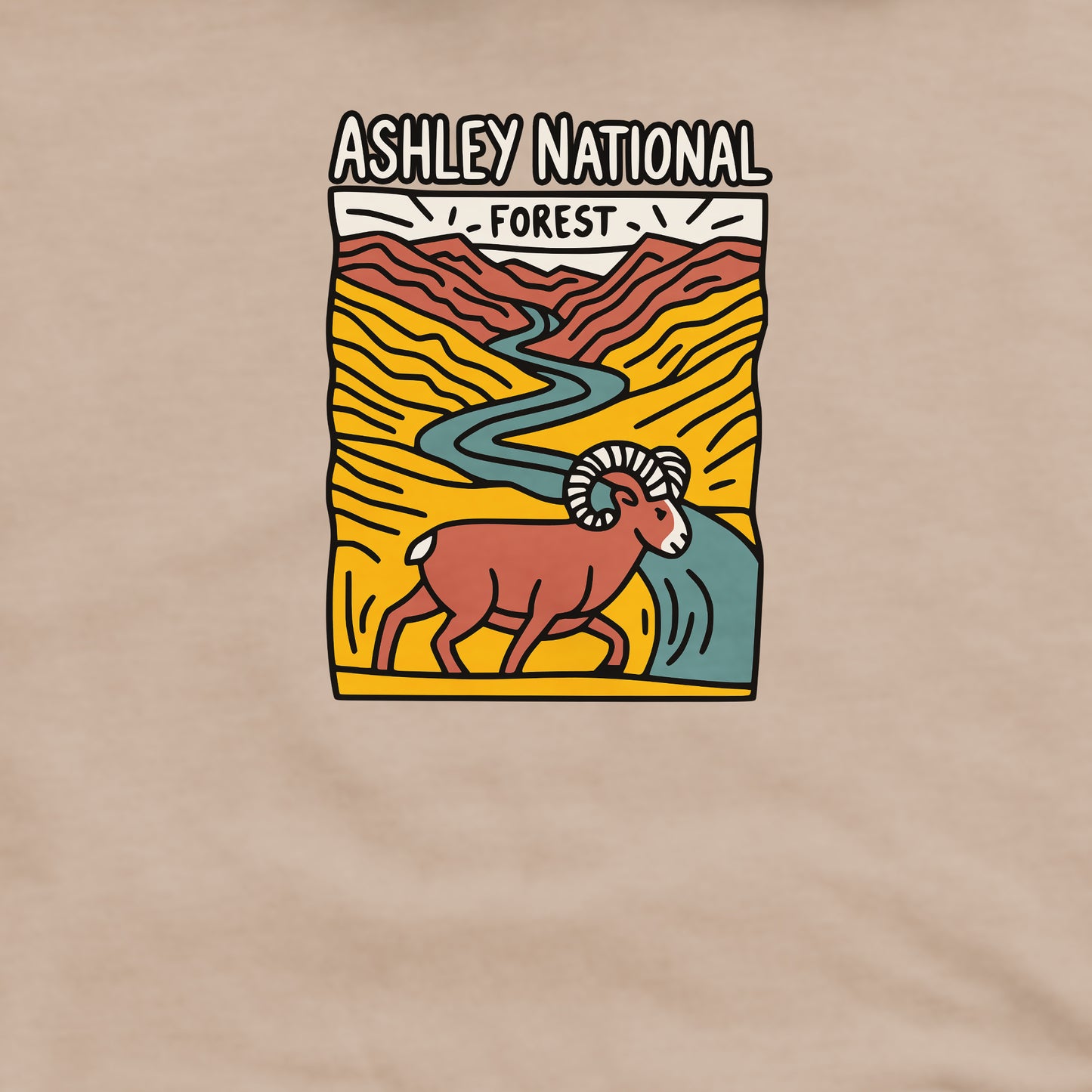 Ashley National Forest Crewneck Sweatshirt Adventure and Outdoors Themed Sweatshirt