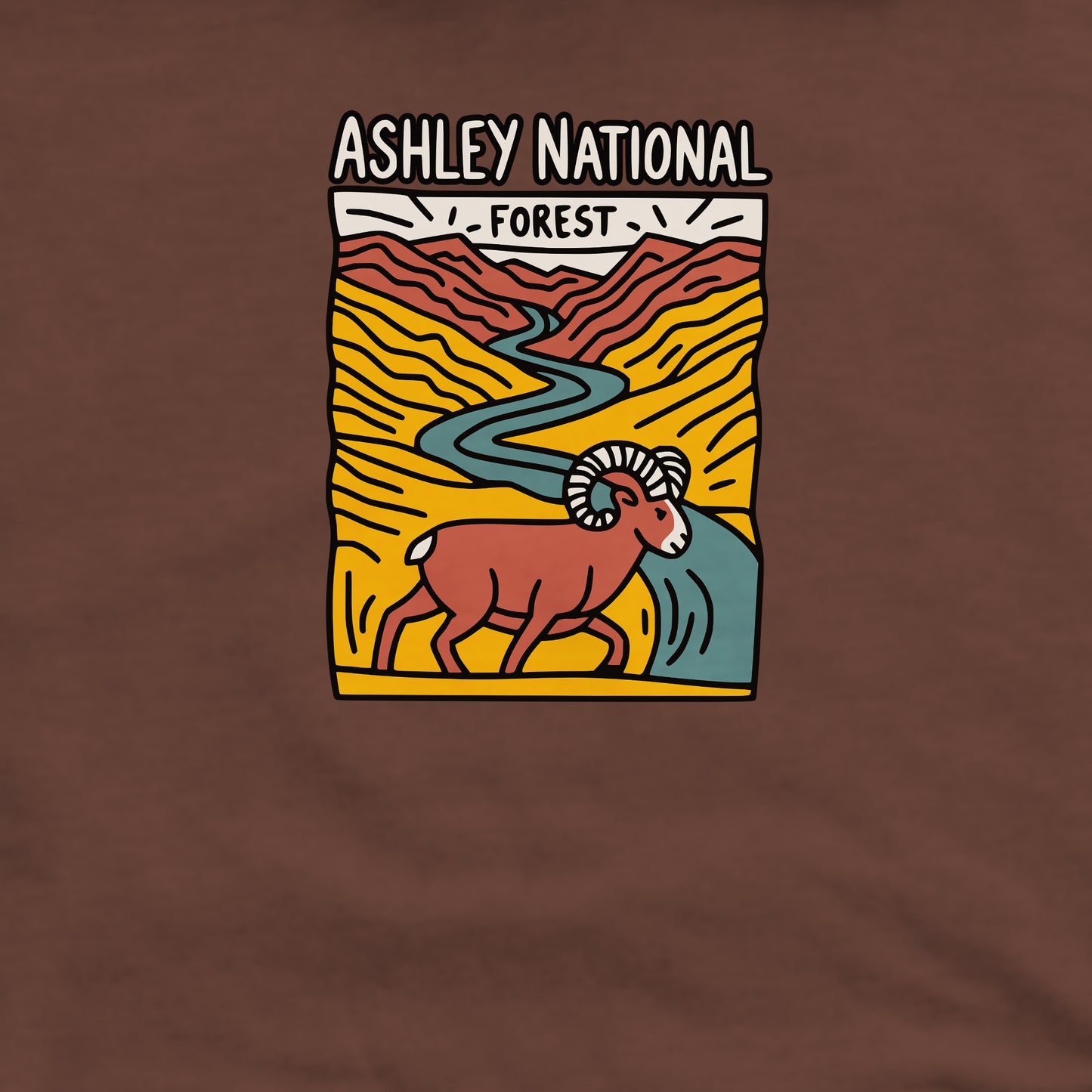 Ashley National Forest Crewneck Sweatshirt Adventure and Outdoors Themed Sweatshirt