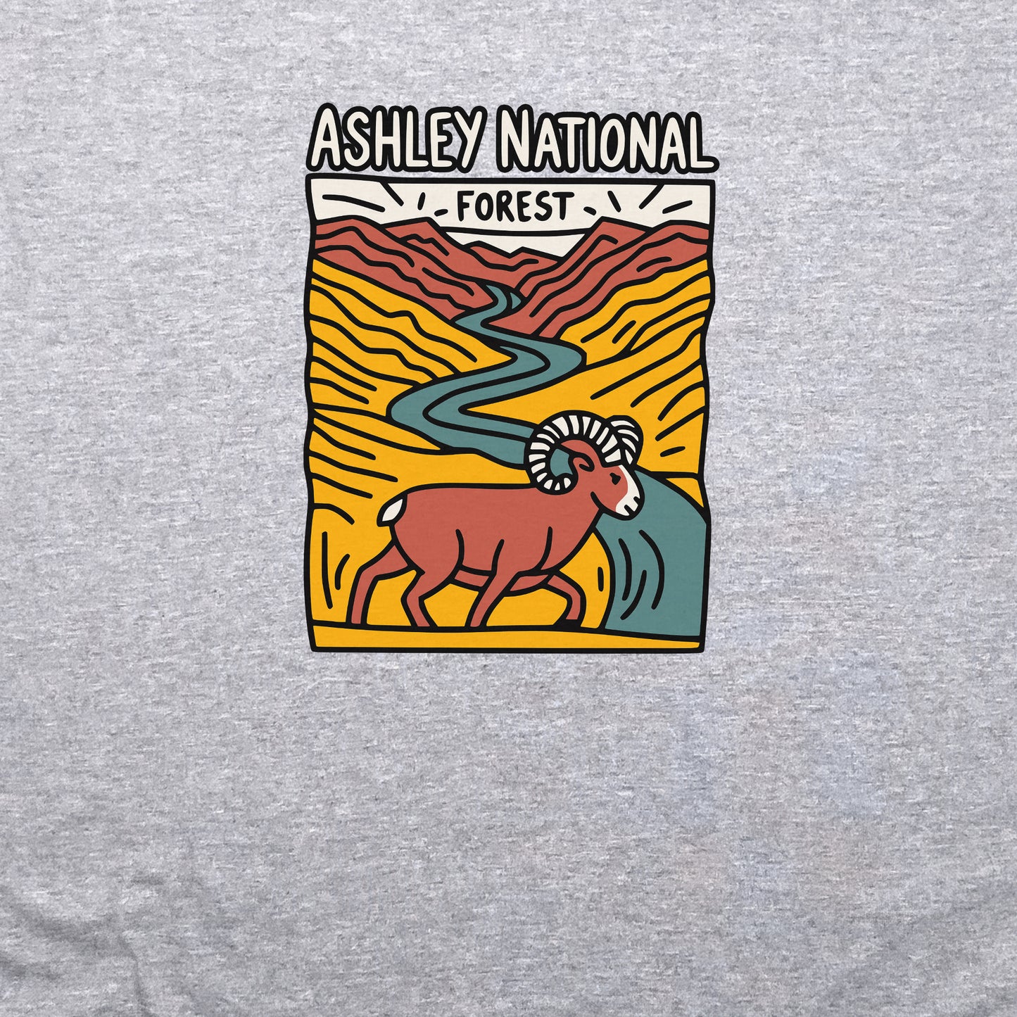 Ashley National Forest Crewneck Sweatshirt Adventure and Outdoors Themed Sweatshirt