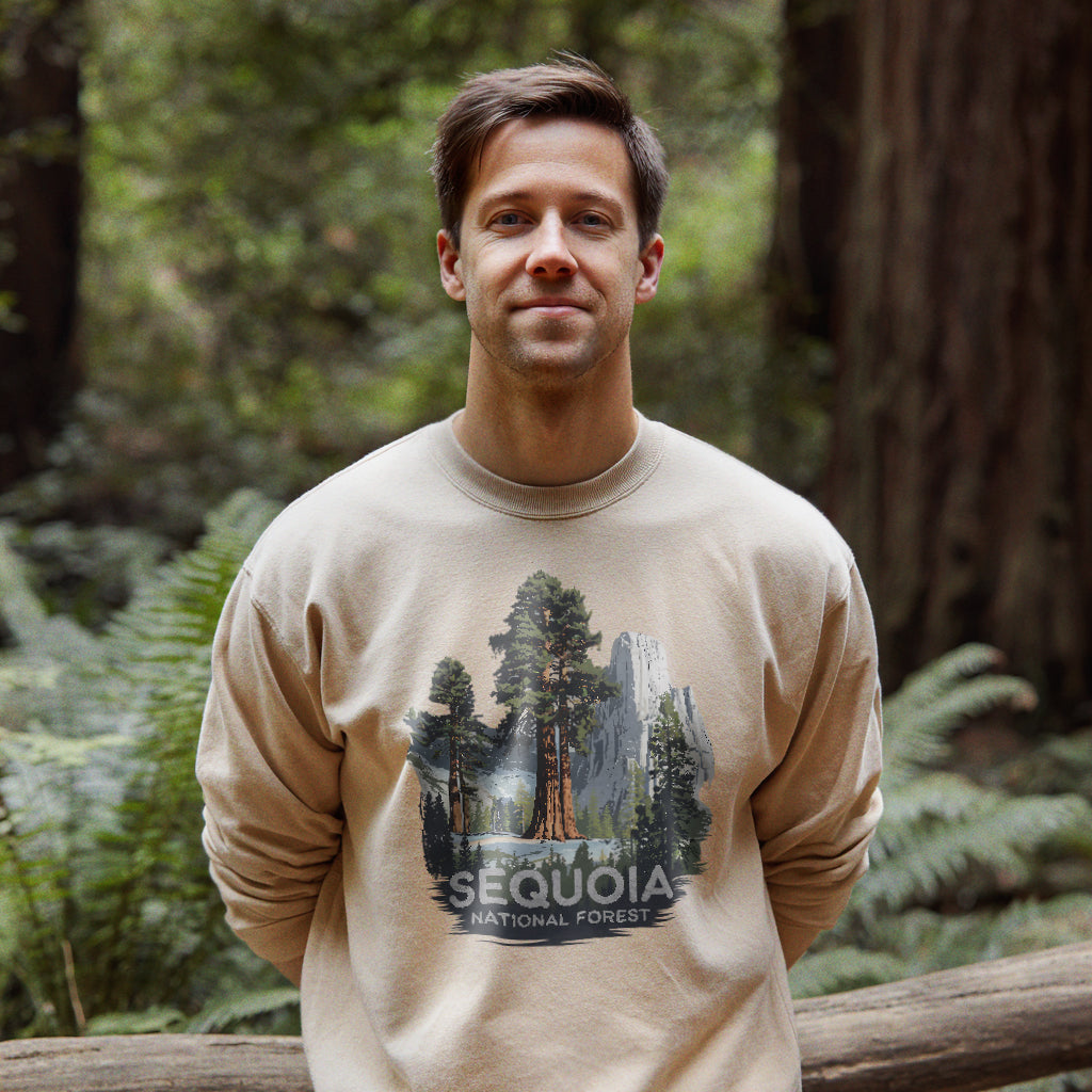Sequoia National Forest Crewneck Sweatshirt Adventure and Outdoors Themed Sweatshirt