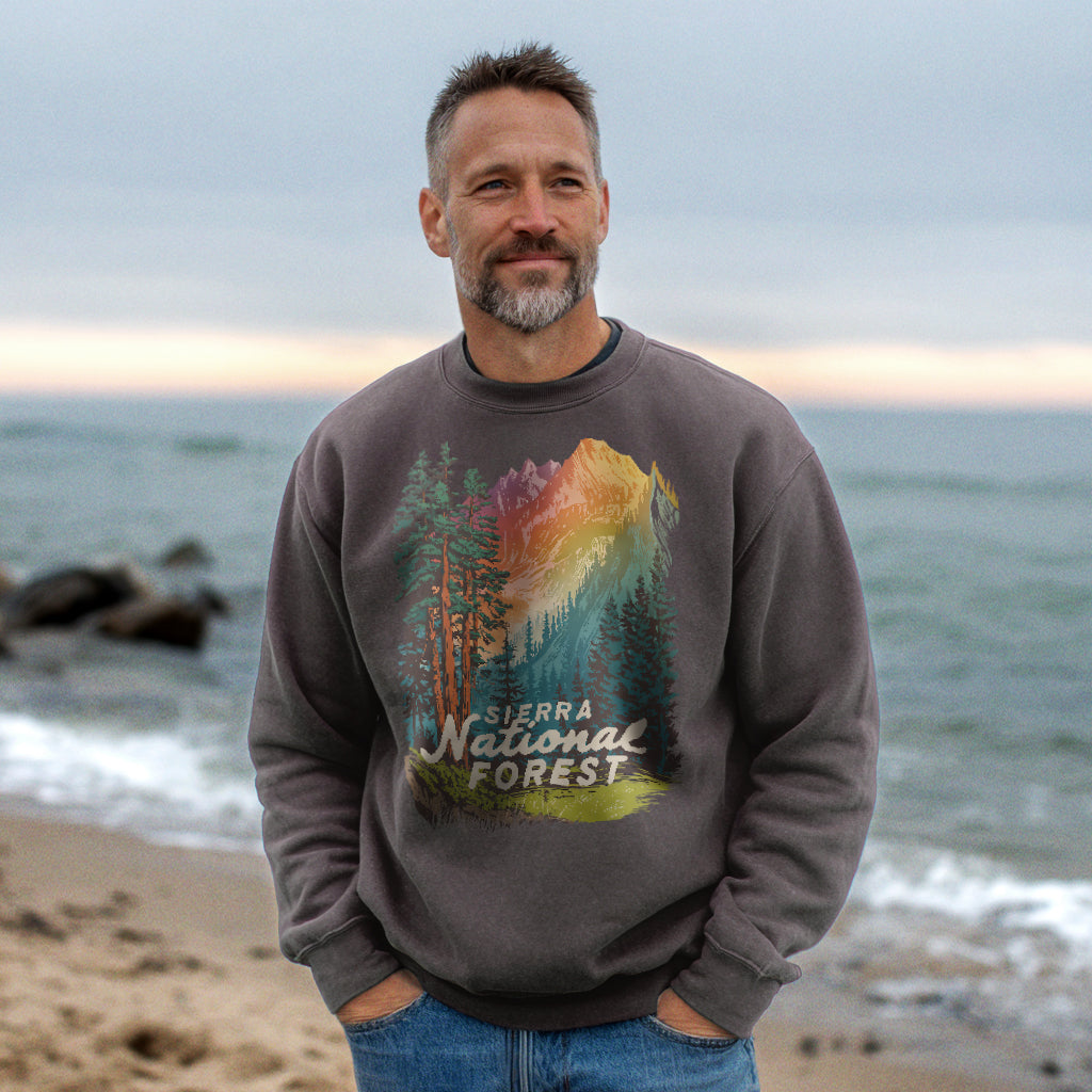 Sierra National Forest Crewneck Sweatshirt Adventure and Outdoors Themed Sweatshirt