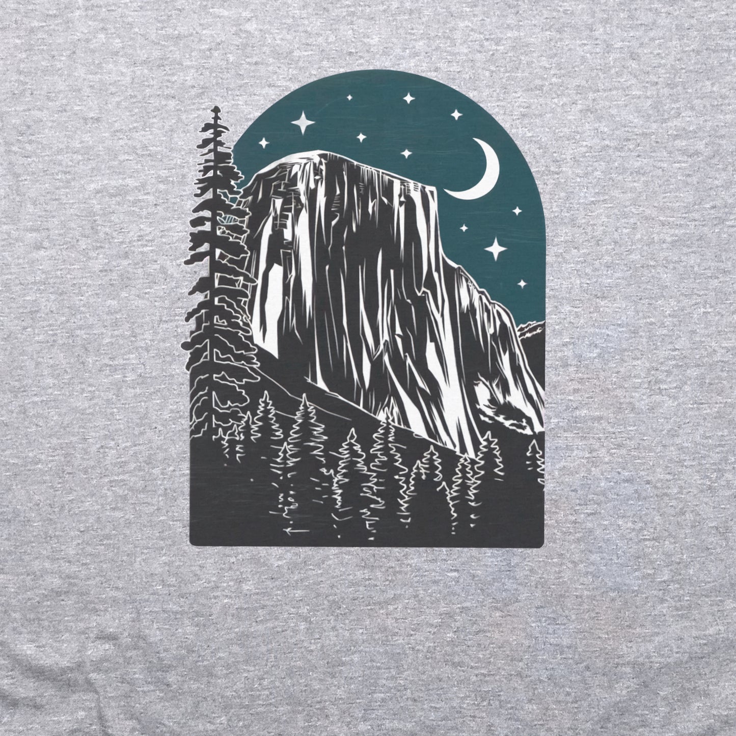 Yosemite at Night Crewneck Sweatshirt Adventure and Outdoors Themed Sweatshirt