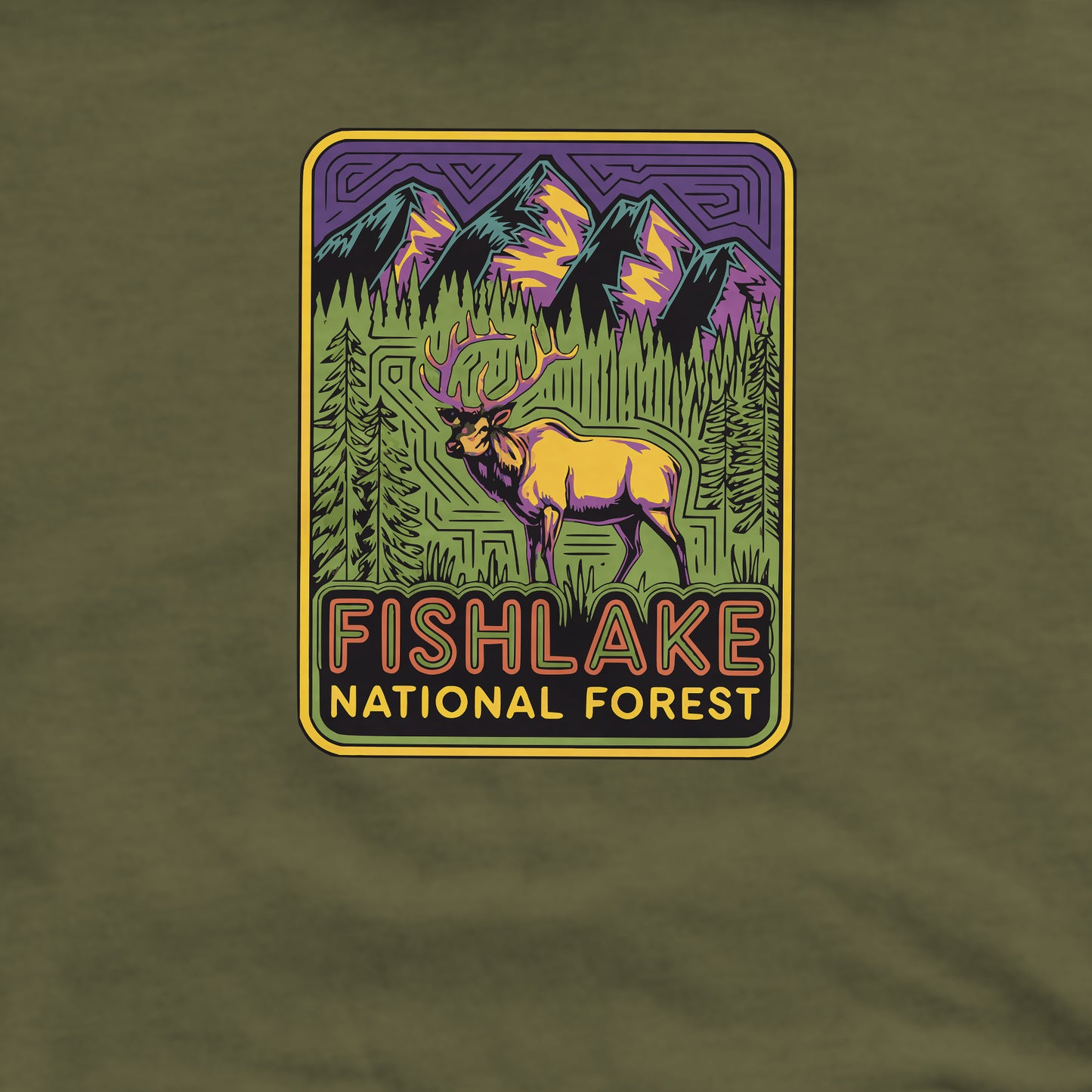 Fishlake National Forest Elk Crewneck Sweatshirt Adventure and Outdoors Themed Sweatshirt