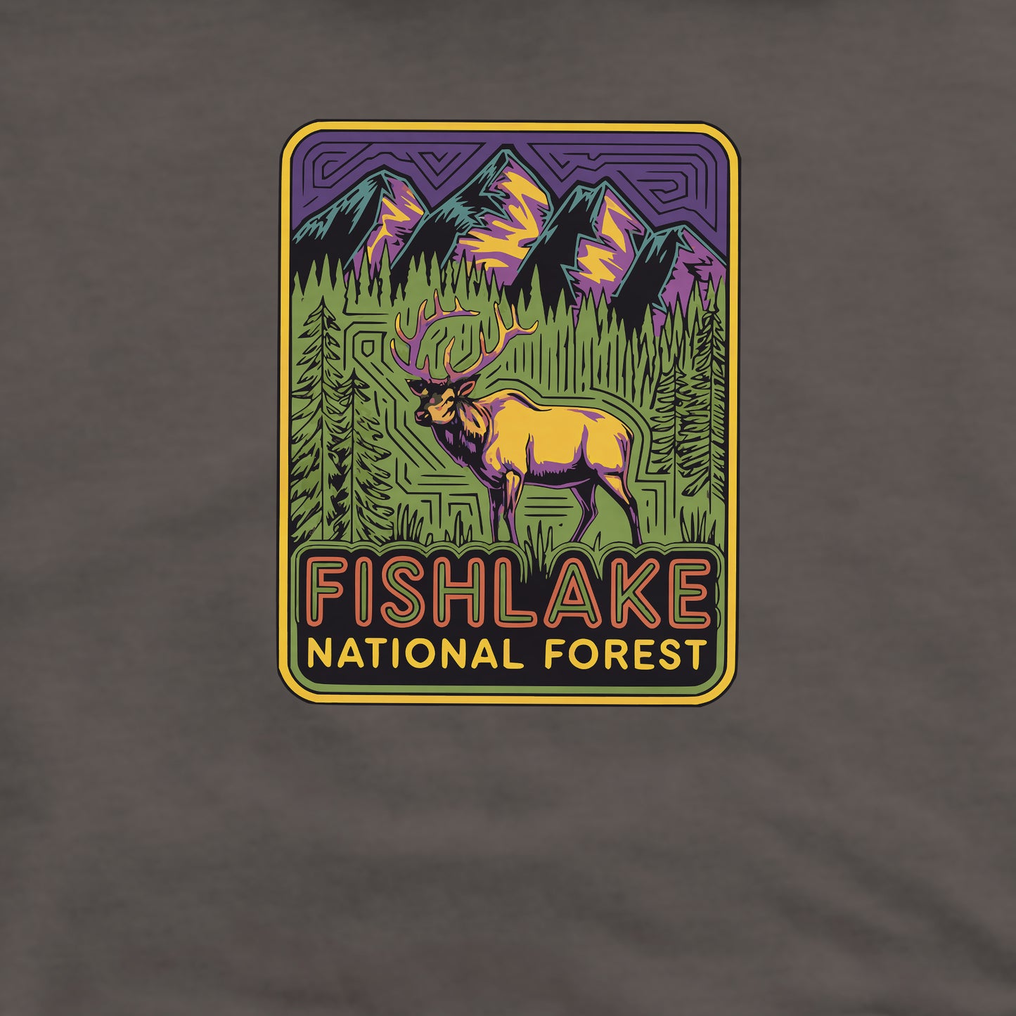Fishlake National Forest Elk Crewneck Sweatshirt Adventure and Outdoors Themed Sweatshirt