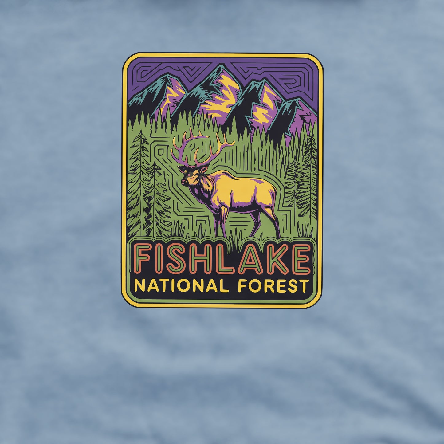 Fishlake National Forest Elk Crewneck Sweatshirt Adventure and Outdoors Themed Sweatshirt