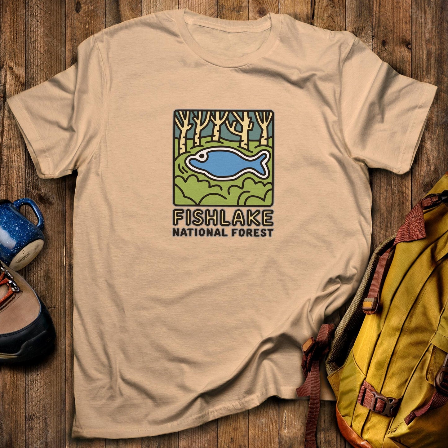 Fishlake National Forest T-Shirt Sand Adventure and Outdoors Themed T-Shirt