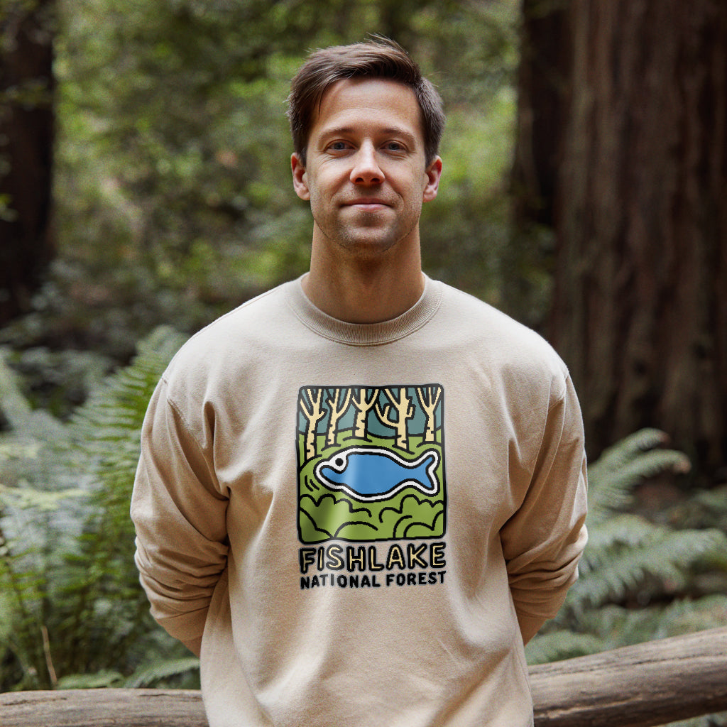Fishlake National Forest Crewneck Sweatshirt Adventure and Outdoors Themed Sweatshirt