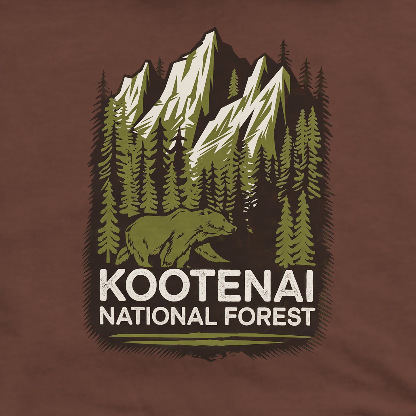 Kootenai National Forest Crewneck Sweatshirt Adventure and Outdoors Themed Sweatshirt