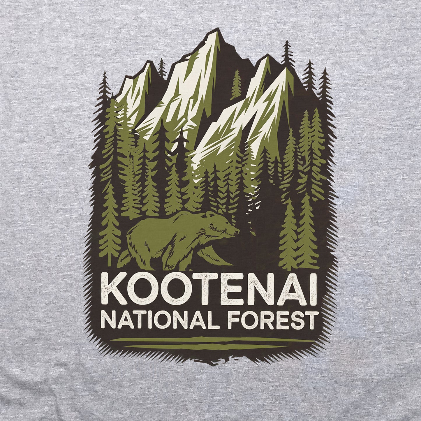 Kootenai National Forest Crewneck Sweatshirt Adventure and Outdoors Themed Sweatshirt