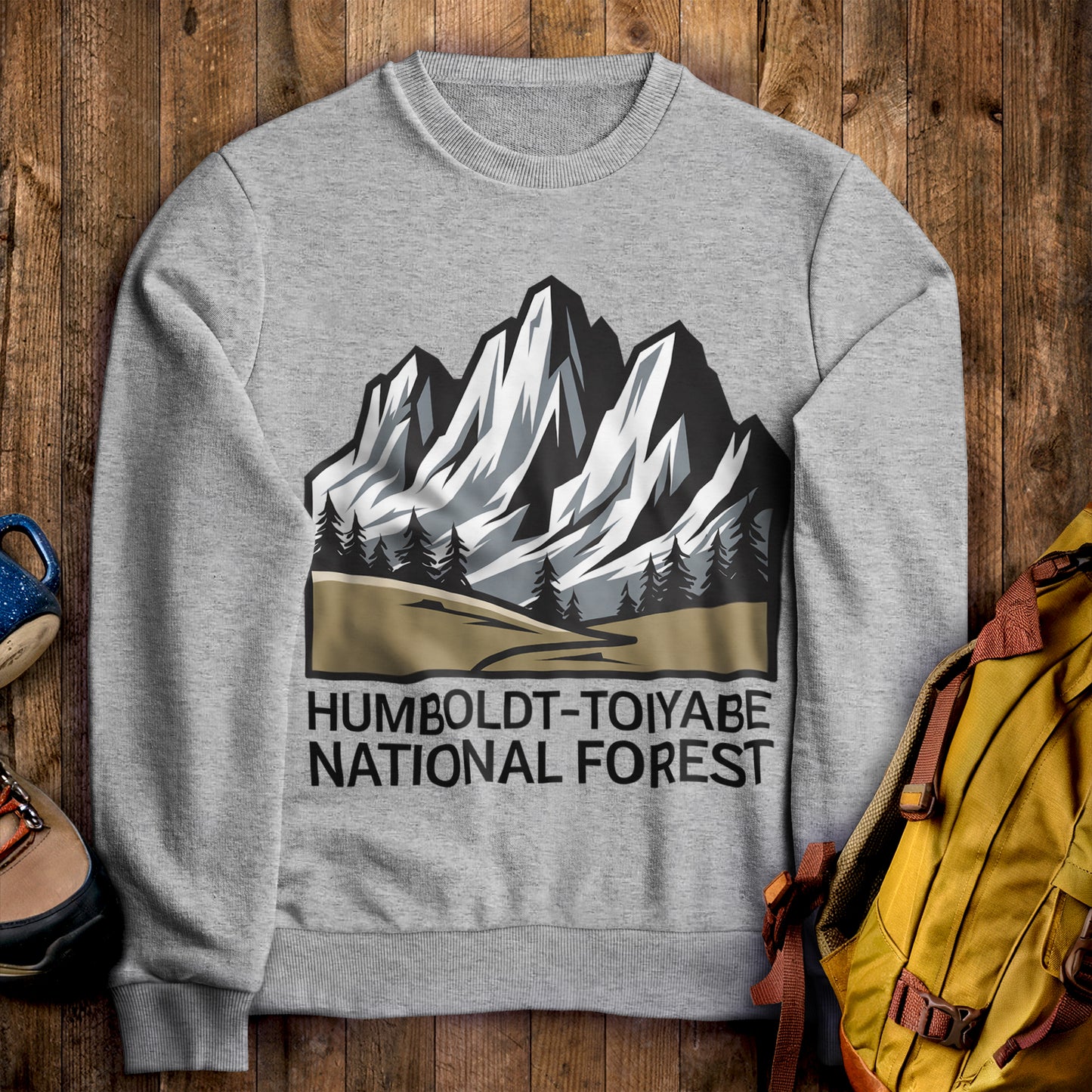 Humbolt-Toiyabe National Forest Crewneck Sweatshirt Sport Grey Adventure and Outdoors Themed Sweatshirt