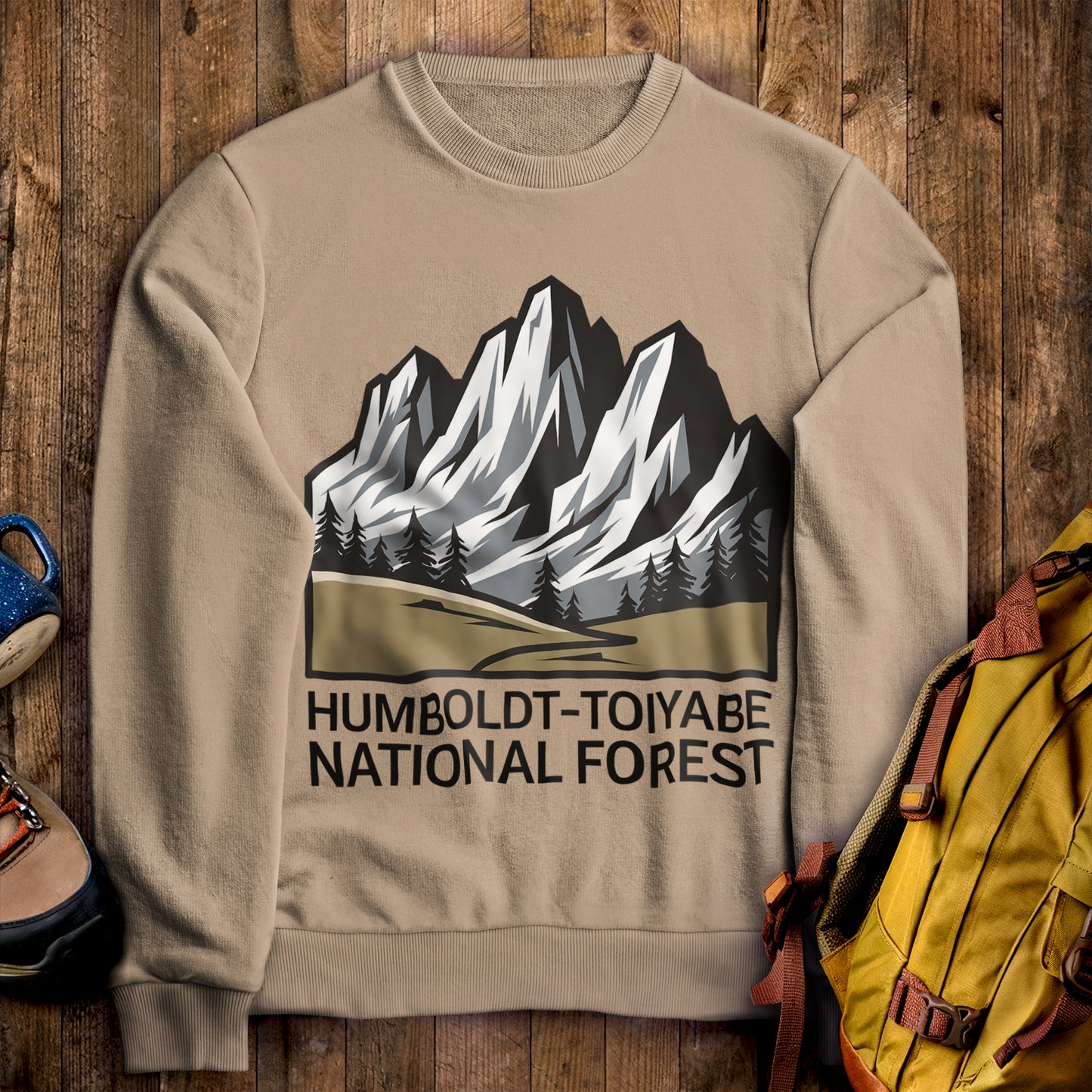 Humbolt-Toiyabe National Forest Crewneck Sweatshirt Sand Adventure and Outdoors Themed Sweatshirt
