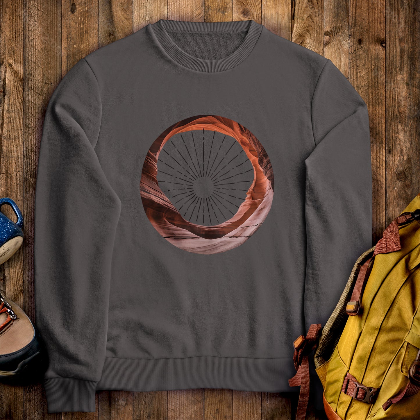 Arches National Park Crewneck Sweatshirt Charcoal Adventure and Outdoors Themed Sweatshirt