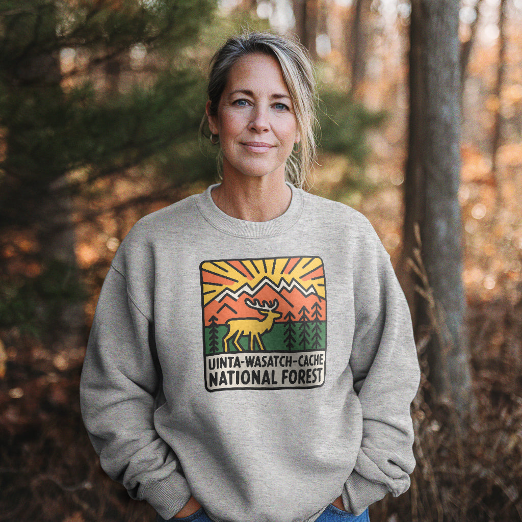 Uinta-Wasatch-Cache National Forest Crewneck Sweatshirt Adventure and Outdoors Themed Sweatshirt