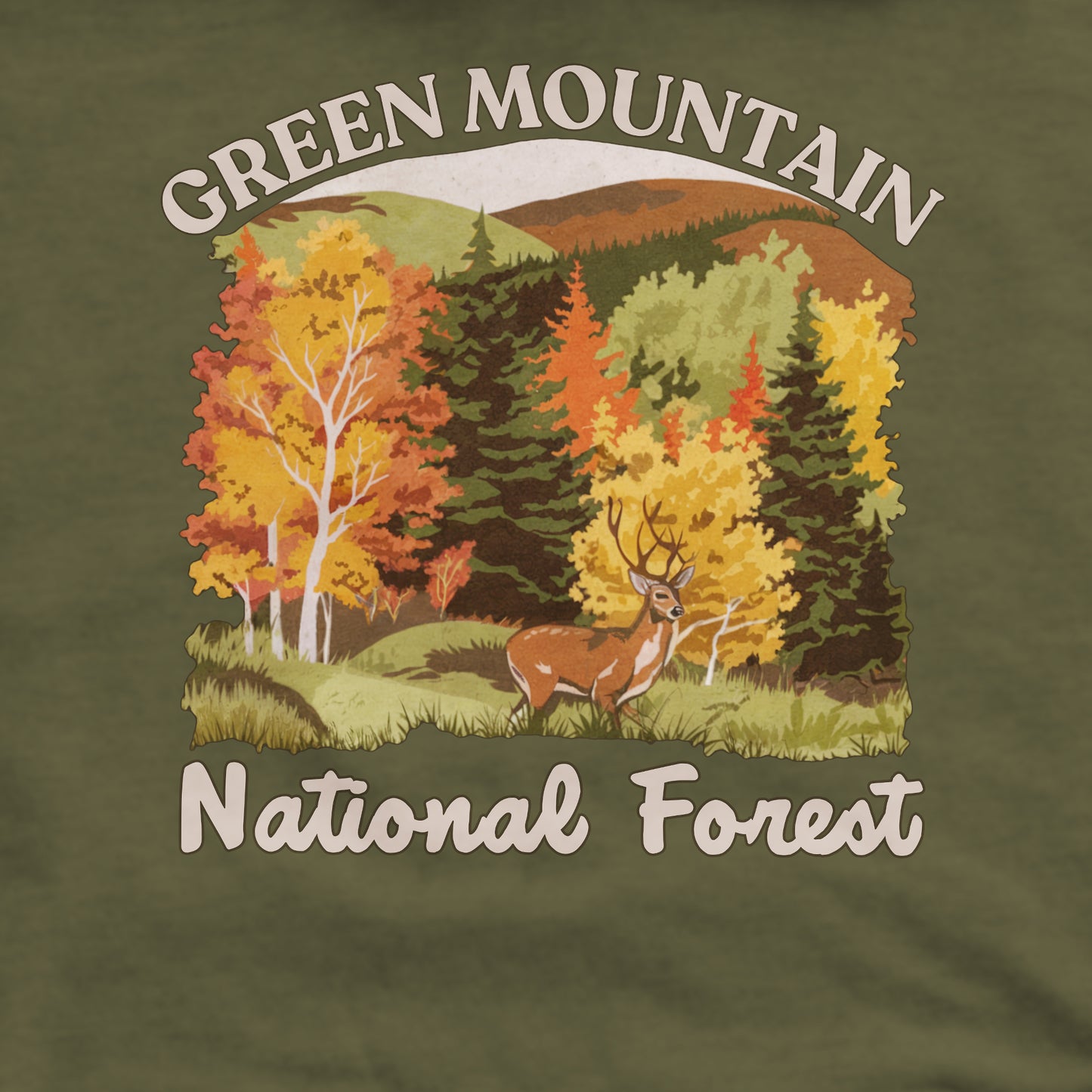Green Mountain National Forest Crewneck Sweatshirt Adventure and Outdoors Themed Sweatshirt